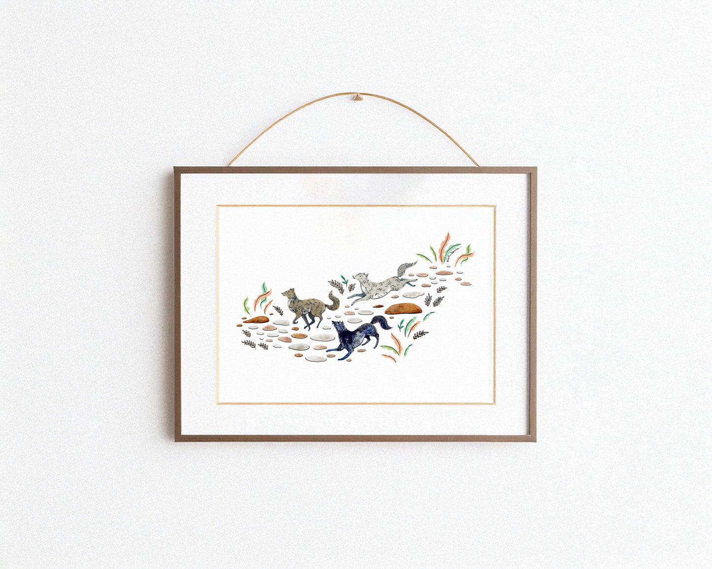 Running Wolves Art Print
