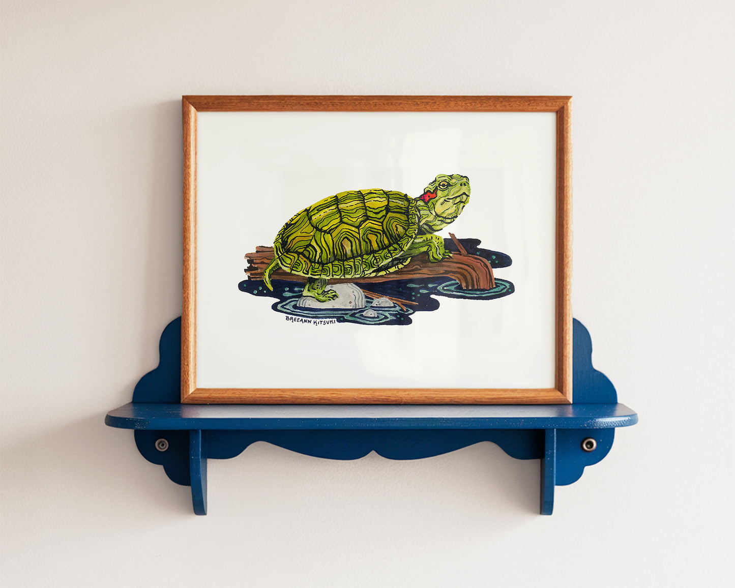 Red-eared Slider Turtle Art Print