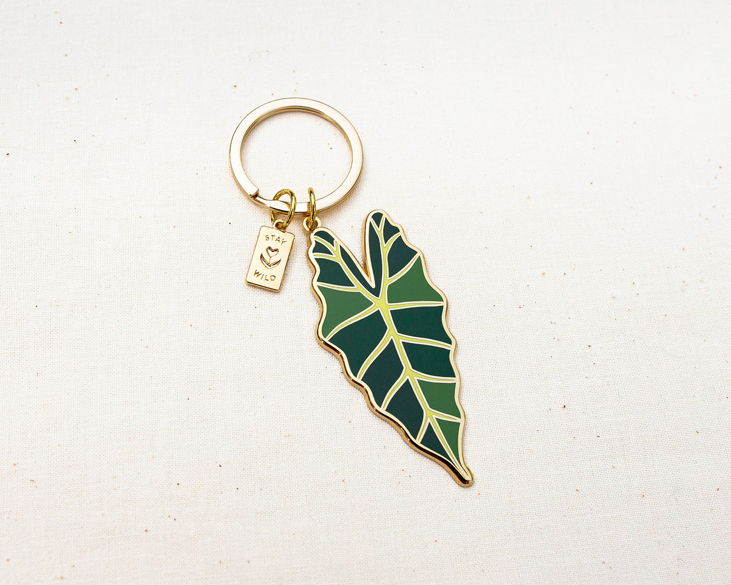 Jungle Leaf Stay Wild Keychain