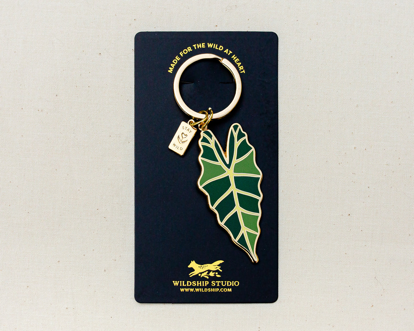 Jungle Leaf Stay Wild Keychain