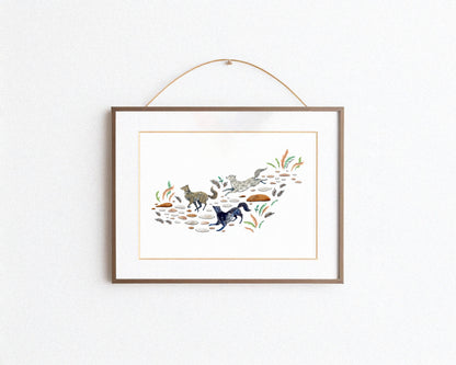 Running Wolves Art Print