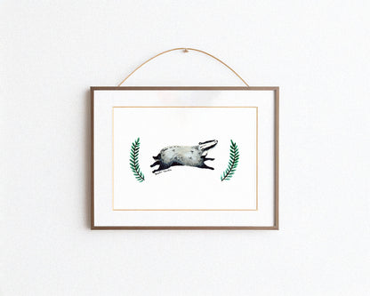 Badger Art Print