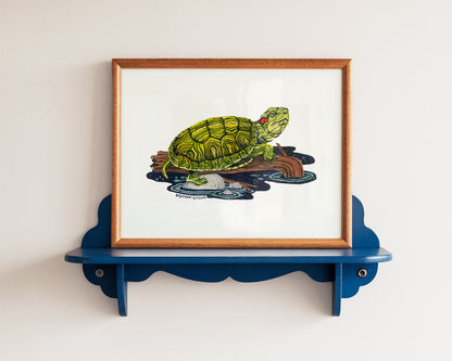 Red-eared Slider Turtle Art Print