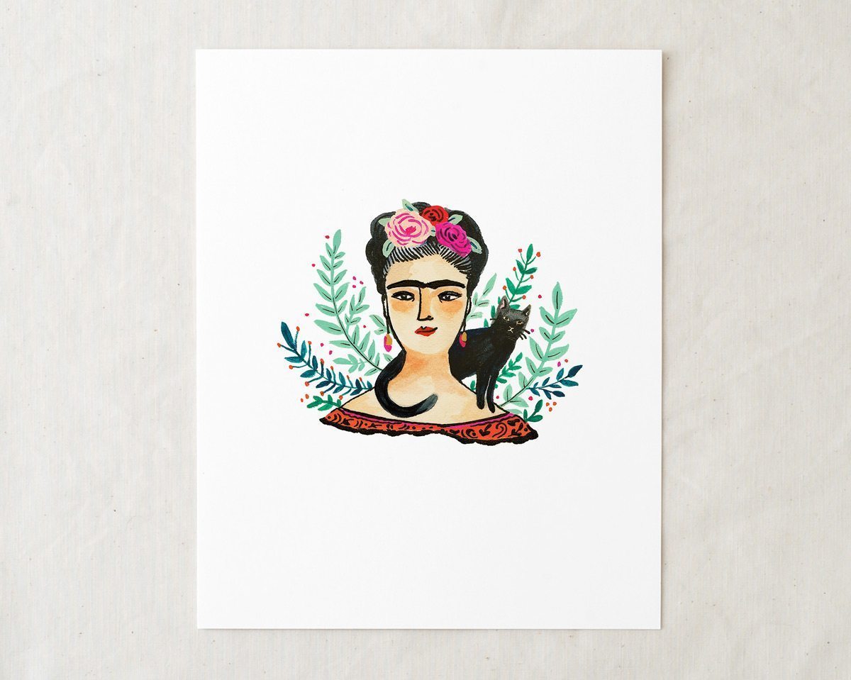 8x10 frida kahlo art print illustration