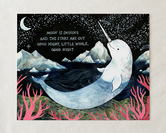 Narwhal Whale Art Print
