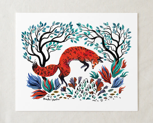 The Fox and the Mouse Art Print