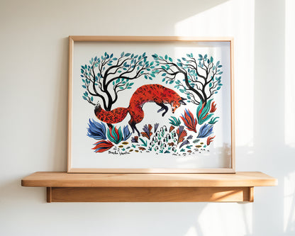The Fox and the Mouse Art Print