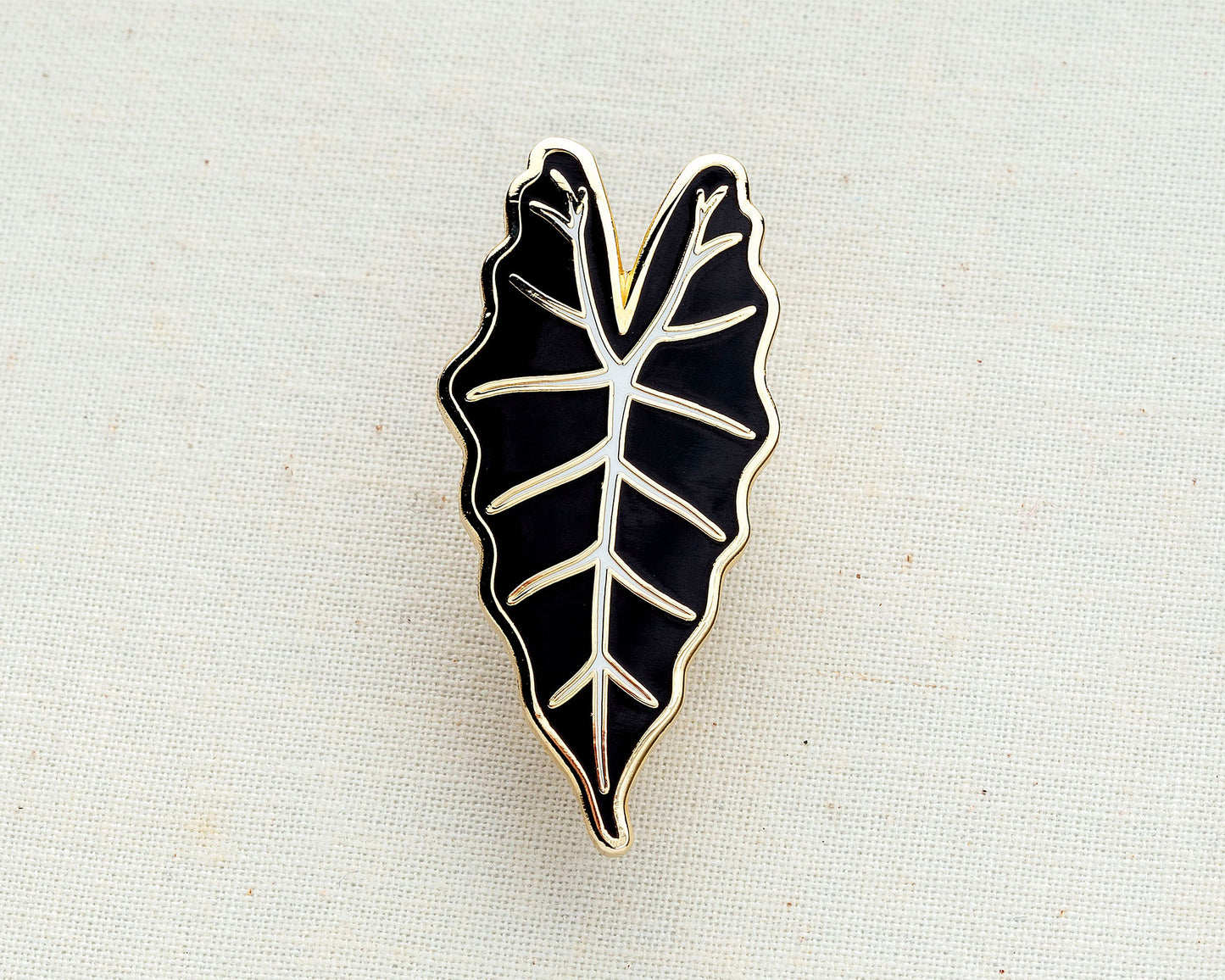 Alocasia Black Enamel Pin