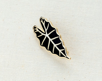 Alocasia Black Enamel Pin