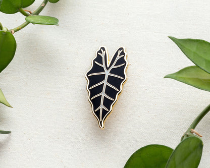 Alocasia Black Enamel Pin