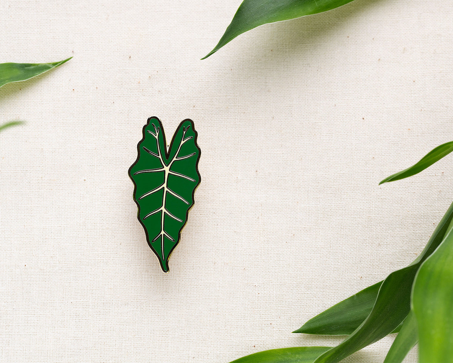 Alocasia Green Enamel Pin