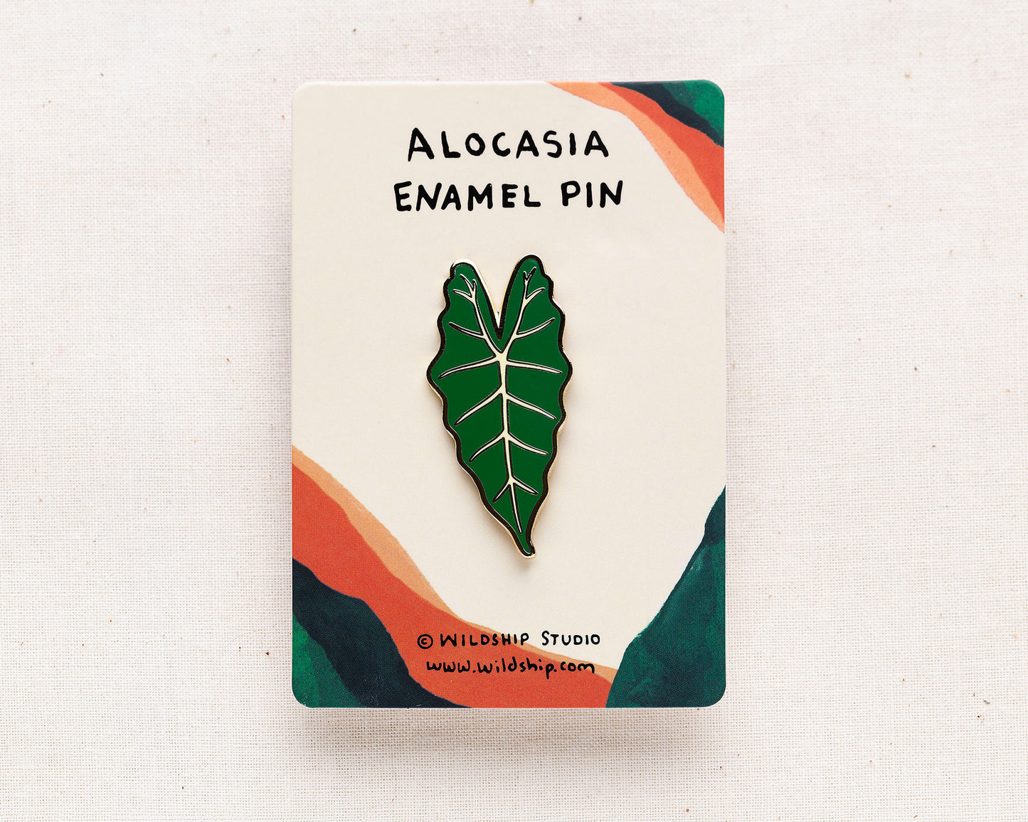 Alocasia Green Enamel Pin