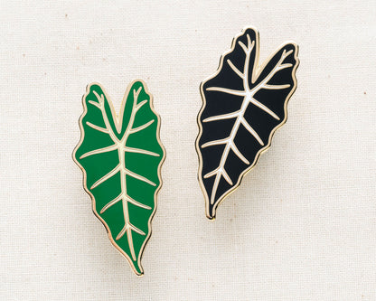 Alocasia Black Enamel Pin