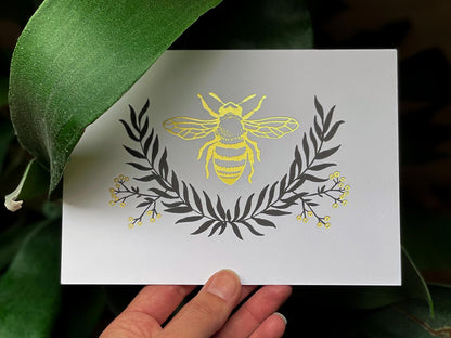 Bee Art Print (with Gold Foil)