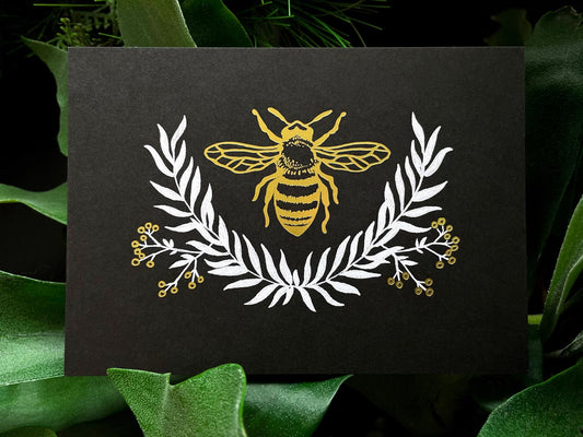 Bee Art Print (with Gold Foil)