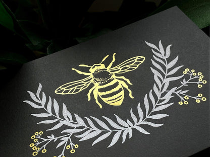 Bee Art Print (with Gold Foil)