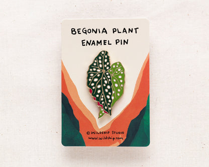 Begonia Plant Enamel Pin