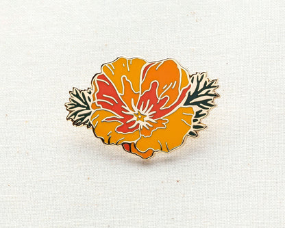 California Poppy Enamel Pin