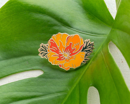 California Poppy Enamel Pin