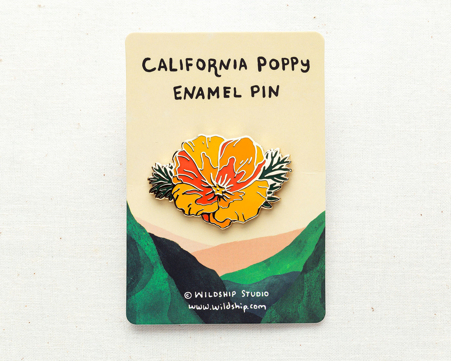 California Poppy Enamel Pin