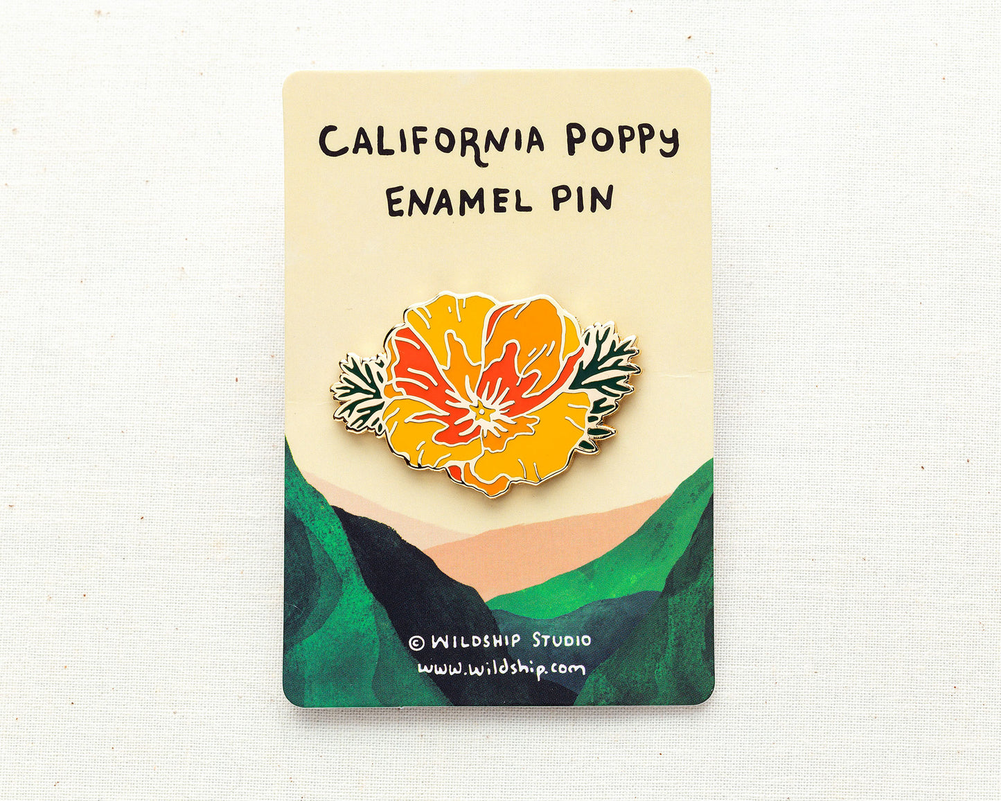 California Poppy Enamel Pin