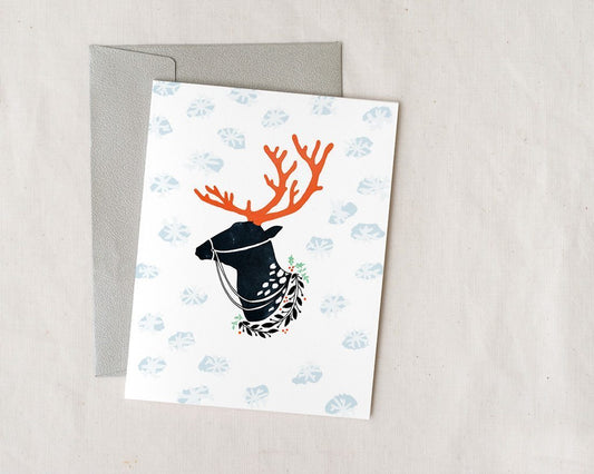 reindeer christmas card with envelope