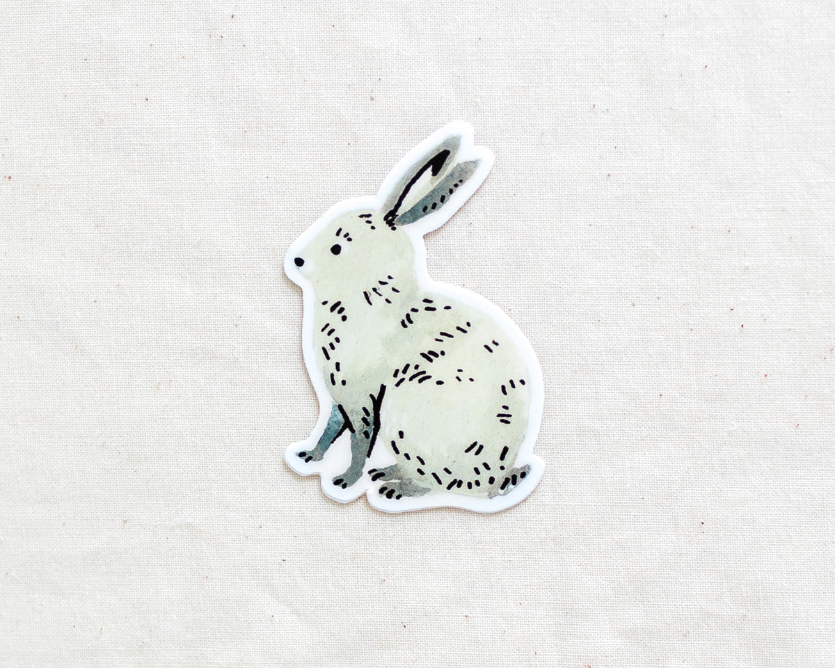 cute bunny rabbit vinyl sticker by wildship studio