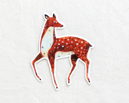 cute deer vinyl sticker by wildship studio