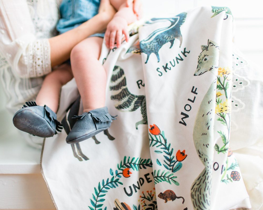 Woodland Alphabet Baby Blanket Wildship Studio