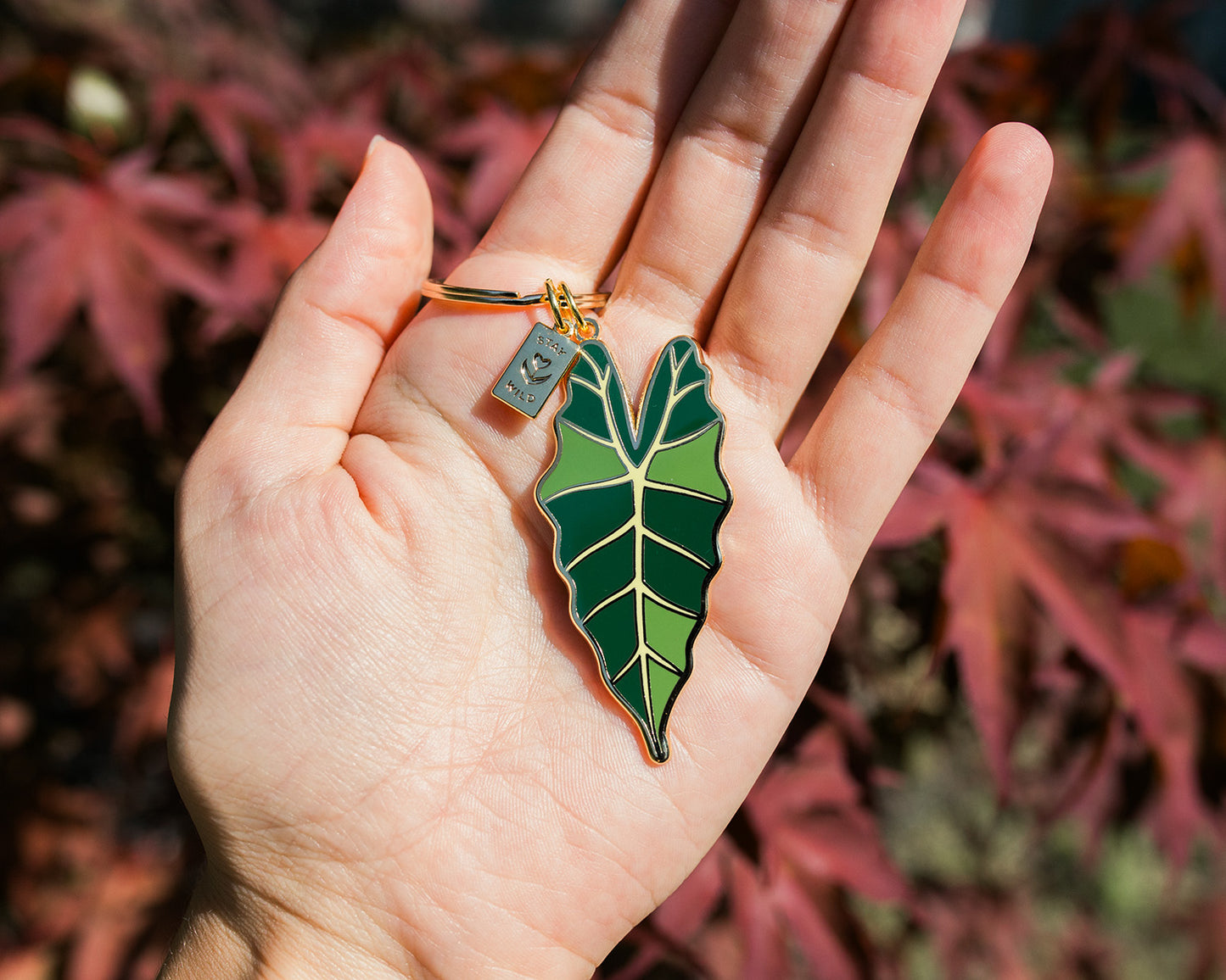 Jungle Leaf Stay Wild Keychain