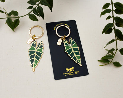 Jungle Leaf Stay Wild Keychain