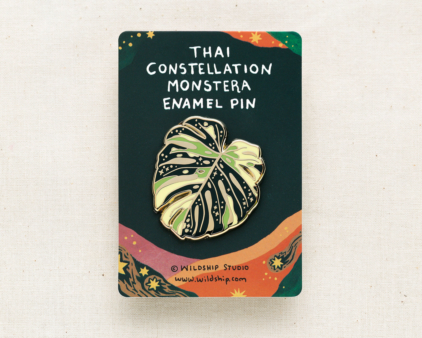 Monstera Thai Constellation Enamel Pin