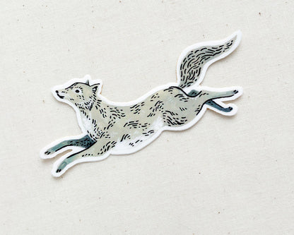 Running Wolf Sticker