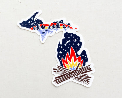 Michigan Campfire Magic Sticker