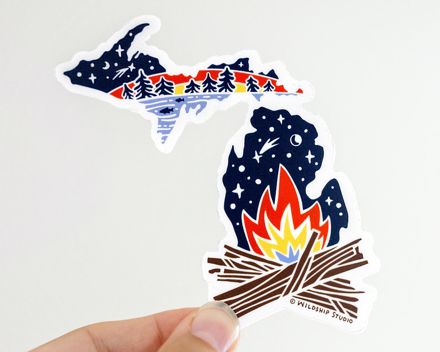 Michigan Campfire Magic Sticker