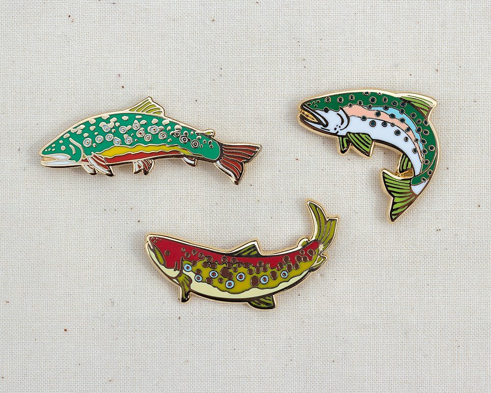 Trout Set of 3 Enamel Pins