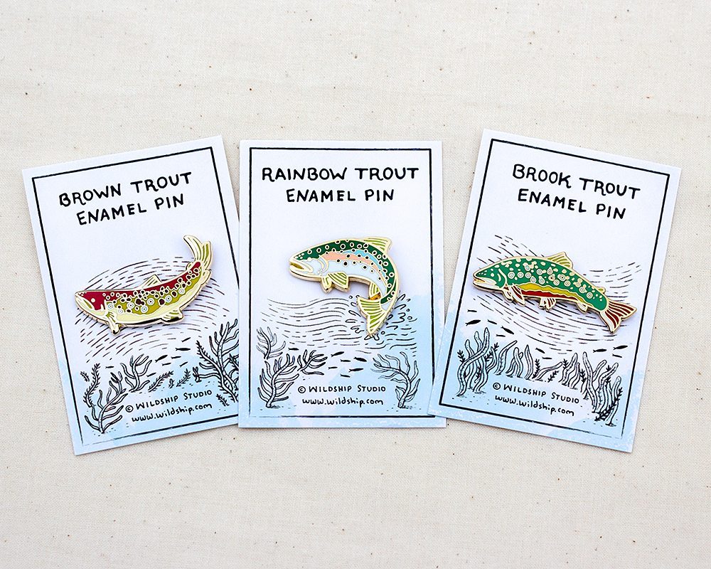 Trout Set of 3 Enamel Pins