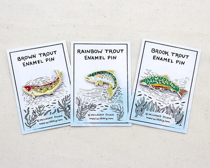 Trout Set of 3 Enamel Pins